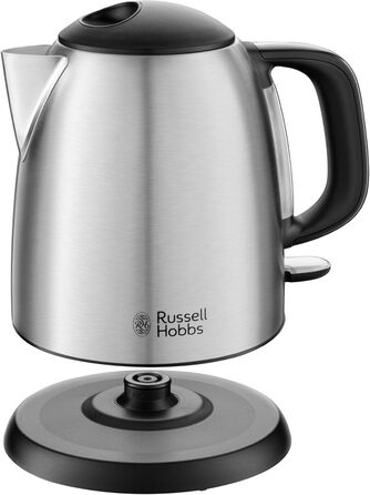 Чайник Russell Hobbs 1,0 л Adventure з нержавіючої сталі (2400 Вт, функція приготування під тиском, знімний фільтр з лаймом, зовнішній індикатор рівня води, маленький туристичний чайник) Чайник для чаю 24991-70 маленький, 1,0 л Нержавіюча сталь полірована