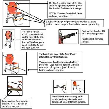 Інвалідні крісла, складне крісло для екстреної евакуації по сходах, мобільне обладнання для перенесення пацієнтів невідкладної допомоги, підходить для кімнатних машин швидкої допомоги
