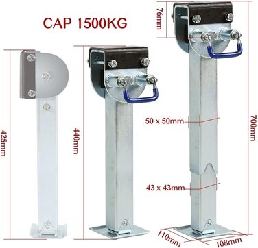 Важкий підйомник для причепа 2 шт. 400 70 0 мм Ніжки стабілізатора Опускається вниз Автофургон Автофургон Кемпінг Автофургон Підставка для причепа Деталі Аксесуари Компоненти для підйому та опускання будь-якого причепа
