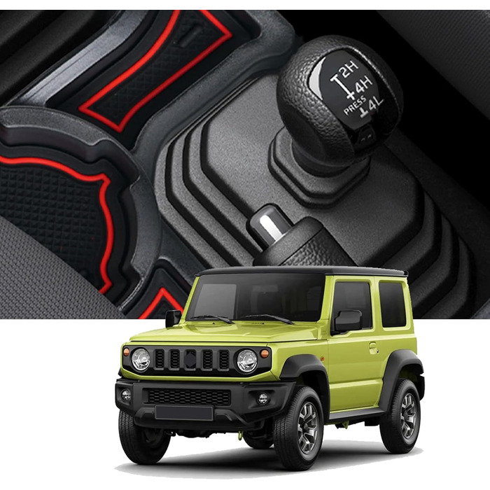 Коробка для зберігання з центральною консоллю Coleya сумісна з Suzuki Jimny JB64 JB74 2018-2024 (MT), органайзер для підлокітників Jimny Accessories, бардачок Jimny Center Armrest з нековзним килимком (червонийсинійбілий) ЧервонийСинійБілий Механічна коро