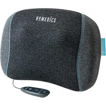 Масажна подушка HoMedics TRUHEAT Shiatsu для шиї, плечей, спини, портативна, бездротова, акумуляторна, 50 хвилин масажу релаксація на одному заряді з автоматичним відключенням через 20 хвилин