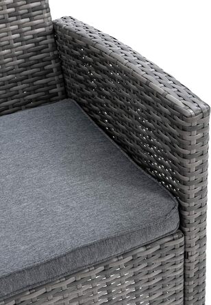 Крісло greemotion Poly Rattan Ticino, Садове крісло з подушками, 65 x 90 x 59 см, Сірий