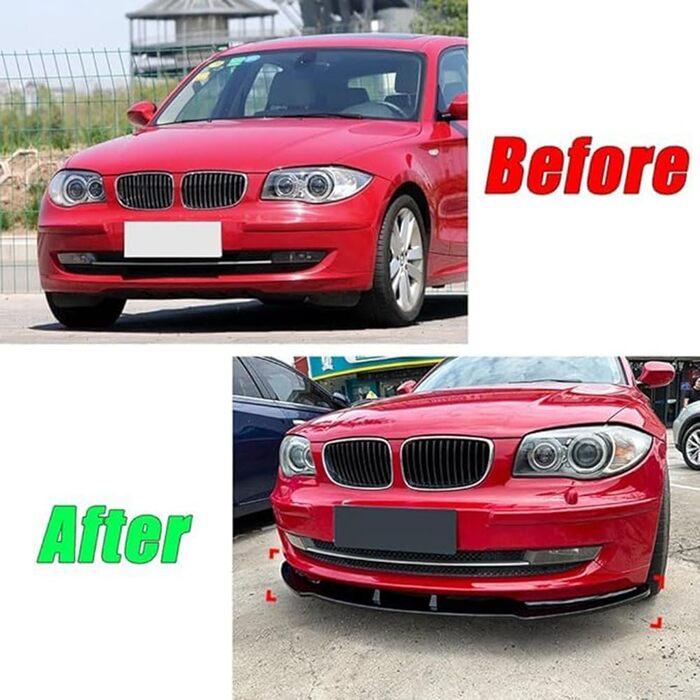 Кромка переднього бампера, сумісна з BMW 1 Series E81 E82 E87 E88 LCI Modelo estndar 2008-2011, Автомобільний передній бампер Губорозщеплювач Протектор кузова, B нормальний B