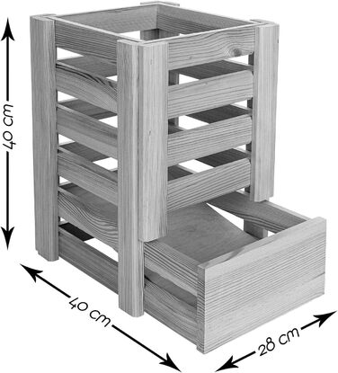 Дерев'яний ящик для картоплі BooGardi 40x40см Зберігання картоплі 40см х 28см х 40см