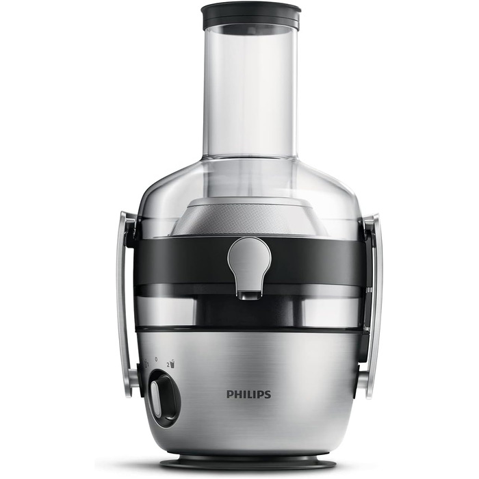 Соковижималка Philips 1100 Вт, 2 л, додаток HomeID Recipes, порт для наповнення XXL, технологія QuickClean (HR1921/20), 25 x 43,2 x 29,6 см, нержавіюча сталь 2,1 літра, 1100 Вт