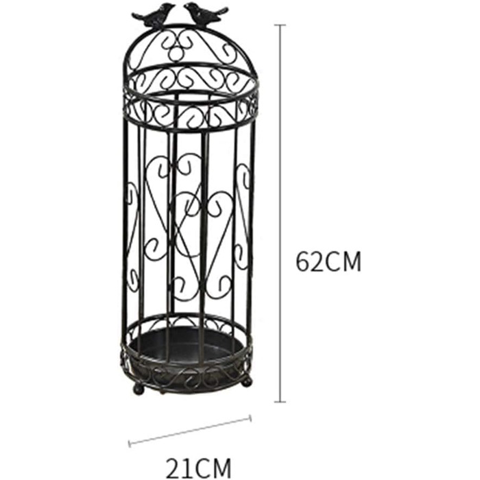 Підставка для парасольки, кована підставка для парасольки, компактна, інтегрована гачок для зберігання довгих і коротких парасольок, окремий піддон для крапель/чорна парасолька для зберігання парасольки (колір коричневий)