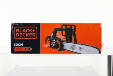 Акумуляторна літій-іонна ланцюгова пила BlackDecker 36V GKC3630L20 з акумулятором та зарядним пристроєм / Ідеально підходить для деревообробки та садівництва / Довжина полотна 30 см