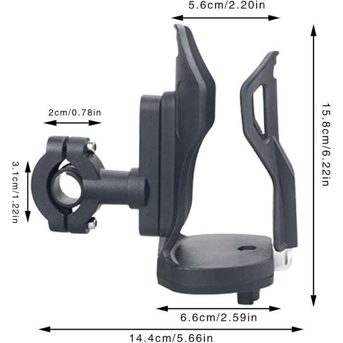 Тримач для чашки для мотоцикла, регульований тримач для пляшки, багатофункціональна підставка для чашки для води, портативний тримач для напоїв, тримач для пляшки для скутера, тримач для чашки в колясці, регульований тримач для напоїв, для мотоцикла, коля