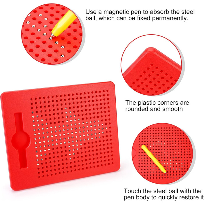 Магнітна дошка для малювання - 2 шт. и Магнітна дошка для малювання з кульками та ручкою Маленька магнітна дошка для малювання Магічна дошка для подорожей Дитяча магнітна дошка Навчальна магнітна гра Подарунки для дітей