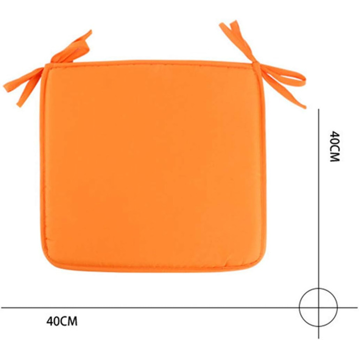 Комплект з 4 подушок для сидіння для їдальні/садового стільця, кругла, подушка сидіння з поролону, для зав'язування (помаранчевий)