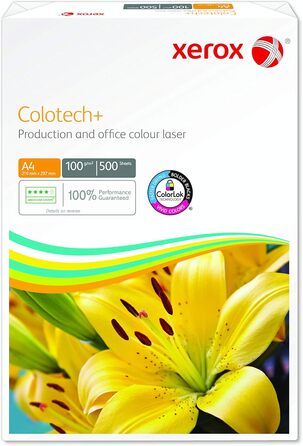 Папір для цифрового друку Xerox Colotech Gold, 100 г/м, A4, 4 x 500 аркушів A4 210 x 297 мм 100 GSM Xerox Colotech Білий