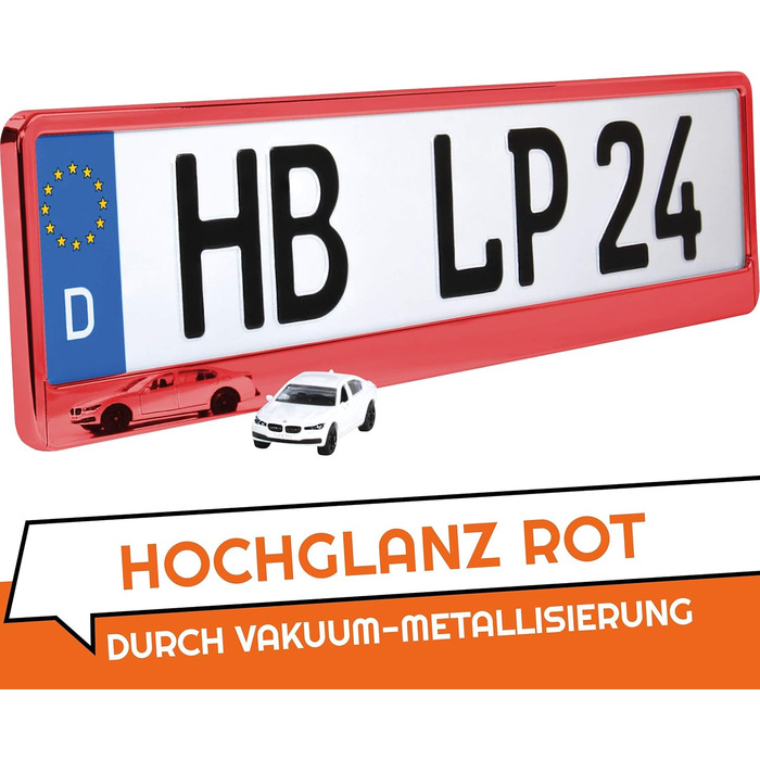 Тримач номерного знака A157 2 шт. и Тримач автомобільного номерного знака Червоний хромований підсилювач номерного знака Тримач номерного знака Підсилювач для номерного знака Номерний знак Noble Glossy