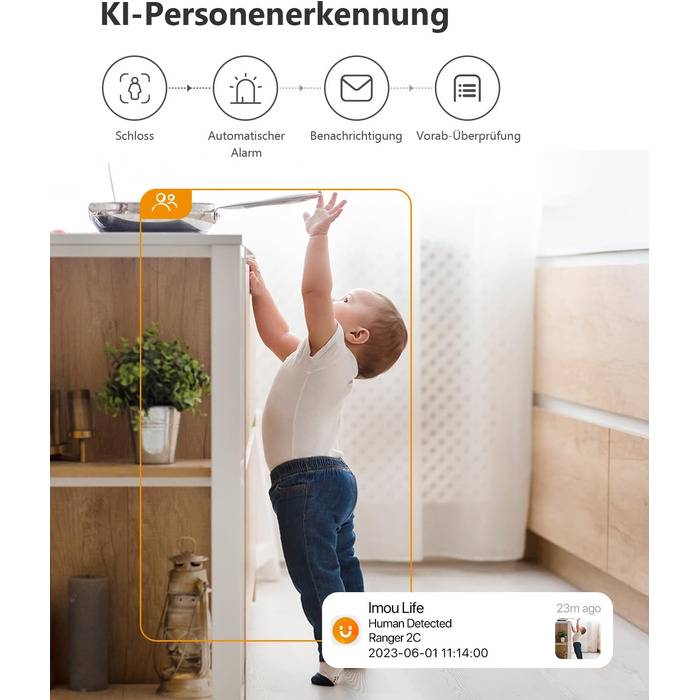 2K Indoor Surveillance Camera Wi-Fi Camera Indoor Surveillance 360 for Pet Baby Monitor with AI Person Detection, Automatic Tracking, Night Vision, Two-Way Audio, Siren, Works with Alexa, 2K Indoor Surveillance Camera Wi-Fi Camera Indoor Surveillance 360 