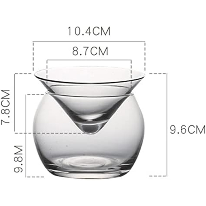 Кришталевий стакан Duiaynke Прозорий і яскравий конічний стакан і сферичний стакан Коктейльний стакан Мартіні Кришталевий стакан Креативний стакан (S)