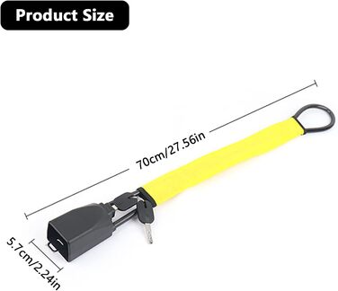 Кіготь керма автомобіля, Блокування керма для автомобіля Універсальний замок керма Протиугінний іммобілайзер від керма до гнізда ременя з 3 ключами для автовозу, жовтий
