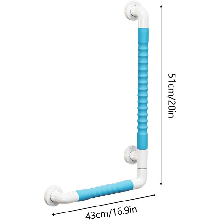 Захисна планка з нержавіючої сталі, Поручень для ванни та душу, Поручень з нержавіючої сталі, Поручень, Поручні для людей похилого віку (Білий, 51 см/20 дюймів) 51 см/20 дюймів Білий