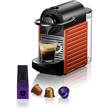 Кавова капсульна машина Nespresso Krups XN3045 Pixie 1260 Вт Ємність бака для води 0,7 л Тиск насоса 19 бар компактний дизайн Червоний