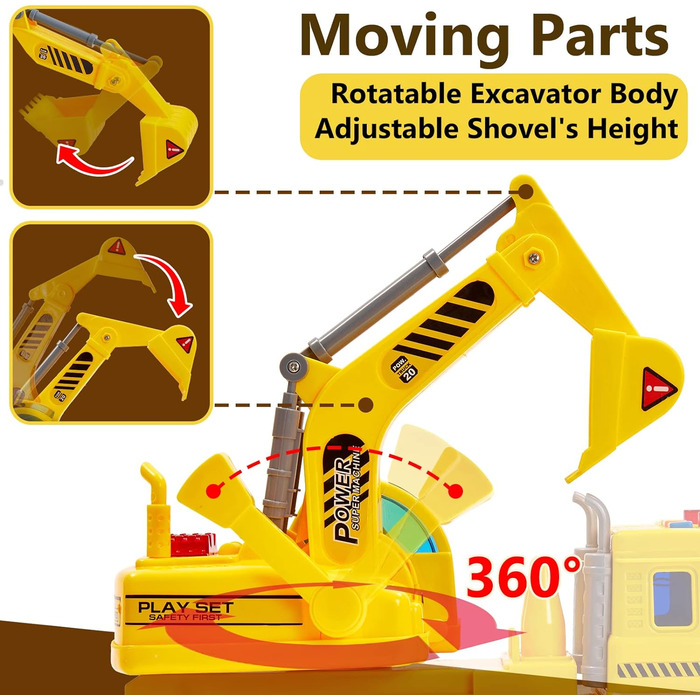 Дитячий екскаватор іграшка зі звуком і світлом, 1/16 транспортний засіб будівельний майданчик транспортні засоби пісочниця, вантажівка автомобіль дитяча іграшка хлопчик діти 3 4 5 років