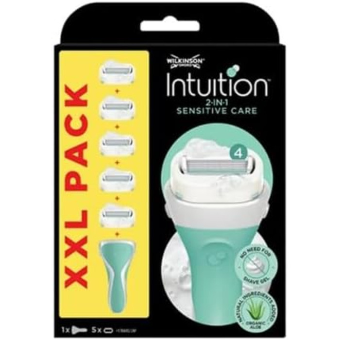 ЖІНОЧА БРИТВА WILKINSON SWORD INTUITION SENSITIVE CARE 5 ЗМІННИХ ЛЕЗ