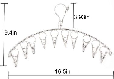 Пачки по 10 затискачів вішалки для одягу сушарка з нержавіючої сталі вішалки для сушіння шкарпеток, рушників, підгузників, бюстгальтерів, дитячого одягу, нижньої білизни, 3