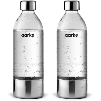 ПЕТ пляшки aarke 2 упаковки для виробника газованої води Carbonator 3, без BPA з деталями з нержавіючої сталі, 800 мл, AASPB1-STEEL 2 упаковки 800 мл