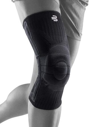 Колінна опора Bauerfeind 'Knee Support з кільцем siikon, праворуч і чорнилами для носіння (All Black, L)