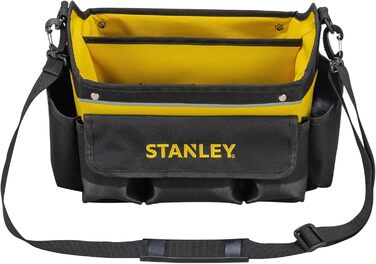 Відкрита сумка для інструментів Stanley (32 x 20 x 26 см, вісім зовнішніх кишень, десять внутрішніх кишень, внутрішній органайзер, вантажопідйомність 20 кг, прогумована ручка, водовідштовхувальна поліпропіленова основа) STST1-70718