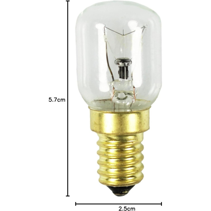 Лампа для духовки до 300C, тепло-біла лампочка для плити 26W, E14, 230V, 165 люмен (02 шт. и - 26W золотого кольору), 2 шт.