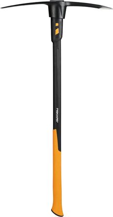 Поперечна мотика Fiskars IsoCore L для грубих робіт на твердих, кам'янистих ґрунтах, довжина 91 см, вага 3,4 кг, чорна/помаранчева, 1020166