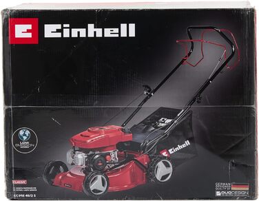 Бензинова газонокосарка Einhell GC-PM 40/2 S (2 кВт, 1-циліндровий 4-тактний двигун OHV, відключається задній привід, 7-ступінчасте центральне регулювання висоти зрізу, травозбірник на 45 л) нова модель без аксесуарів