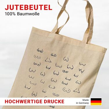 Джутова сумка з принтом вінтажна 100 бавовна, тканинна сумка з принтом, All Boobs Are Beautiful, джутова сумка естетична як модний аксесуар з висловом (All Boobs Are Beautiful)