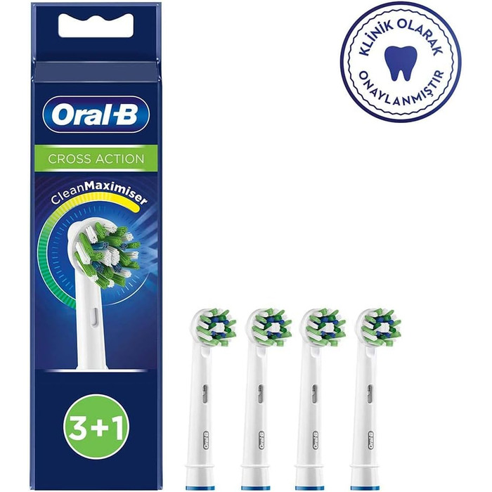 Щітки Braun Oral-B 4210201207238 CrossAction із захистом від бактерій, запобігають розмноженню бактерій на щетині, 4 шт. и 4 шт. и (1 упаковка)