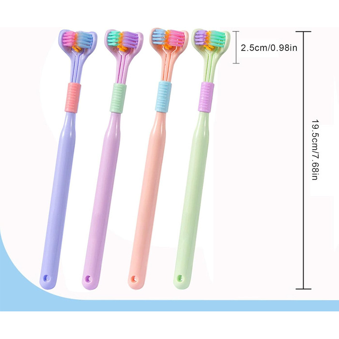 Зубна щітка для аутизму, 3-стороння зубна щітка, м'яка зубна щітка для дорослих, зубна щітка Macaron з м'якою щетиною, ультрам'яка зубна щітка з усіма сторонами для дітей і дорослих