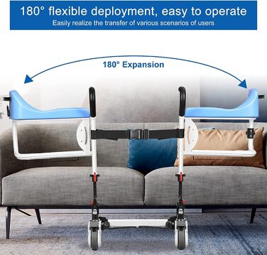 Портативний підйомник для пацієнтів додому з розділеним сидінням для перенесення на 180 - ідеально підходить для людей похилого віку, інвалідів та лікарень Інвалідні візки для ванної кімнати