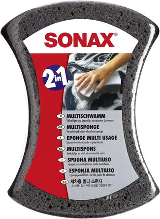 Серветка для сушіння з мікрофібри SONAX Plus (ука) великого формату, 04512000 White & MultiSponge (ука) особливо абсорбуюча універсальна для чищення автомобіля Номер АР 04280000