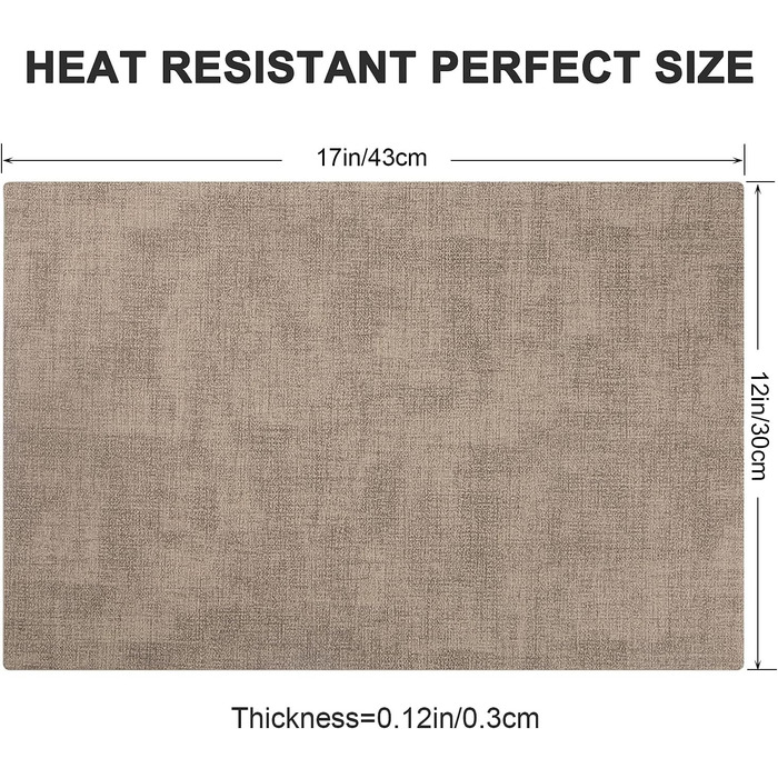 Шкіряні термостійкі підкладки набір з 6 водонепроникних підкладок з поліуретану, що миються, легко чистяться та не ковзають (6, світло-коричневі) 6 світло-коричневих