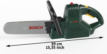 Бензопила Theo Klein 8430 Bosch Іграшкова пила на батарейках з реалістичним звуком пиляння та миготливим світлом Розміри 12,5 см x 39 см x 15 см Іграшка для дітей віком від 3 років і старше