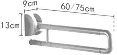 Настінна опорна ручка Допоміжний душ Ручка для унітазу Підставка для унітазу Ручка для унітазу Складна ручка Безпека Нековзне настінне кріплення (75 см)
