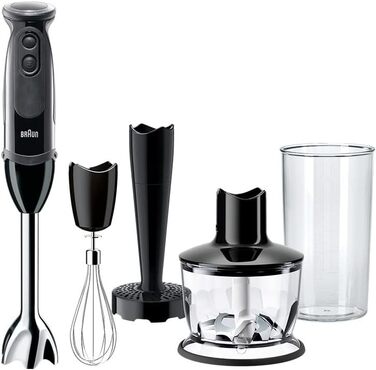 Кухонний міксер Braun Household MultiQuick 5 MQ 5237 BK 0,5 л ручний блендер чорний 1000 Вт 1000 Вт 5237BK 4 Аксесуари Single