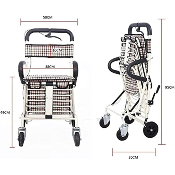 Колісний візок для покупок для людей похилого віку/складаний скутер з сидінням/може сидіти на чотирьох колесах, 4-
