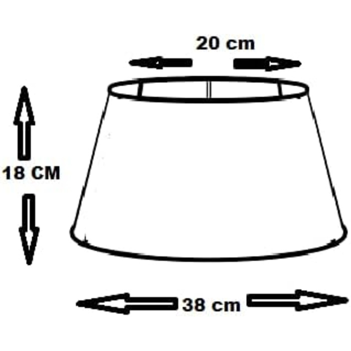 Абажур овальний Абрикос Класична конічна форма Ø 38см (20 * 38 * 18см)