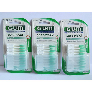 Оригінальні міжзубні йоржики GUM Soft Picks 40 шт. , вартісна упаковка 3 шт. и (3 шт. 40 шт. )