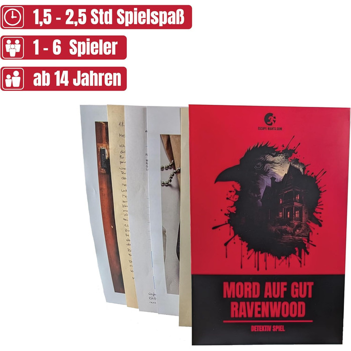 Детективна гра I Вбивство в маєтку Рейвенвуд I Кримінальна гра для дорослих та дітей віком від 14 років I Гра в жанрі квест-кімнати I Захоплююча та реалістична головоломка з додатком