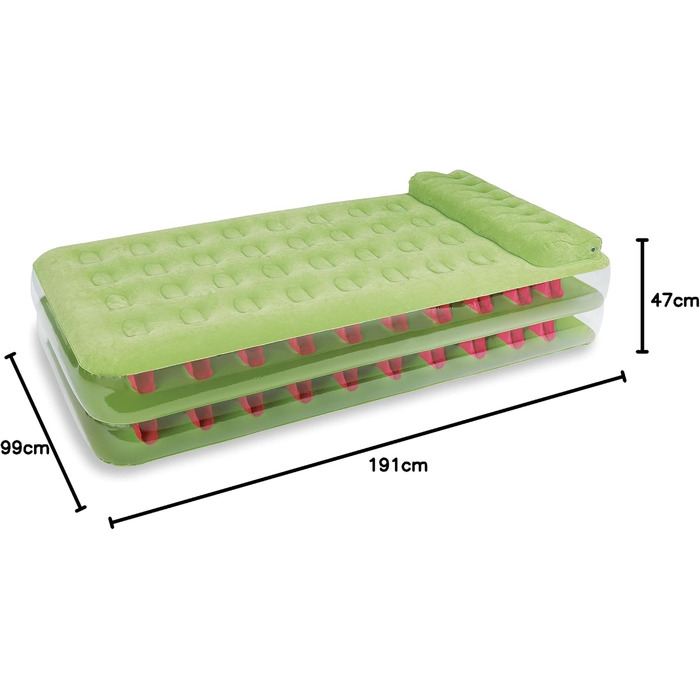 Надувне ліжко Intex 12-67716NP 'Take Along 230 В, клапан 3-в-1, без фталатів, вбудований електричний повітряний насос, 99 x 191 x 47 см