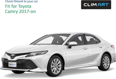 Вітровий дефлектор CLIM ART для/сумісний з Toyota Camry 2017-2024 седан, чохол від дощу на скло автомобіля, дефлектори дощу, адгезивні дефлектори, 4 шт. и для Toyota Camry 2017-2024, клей