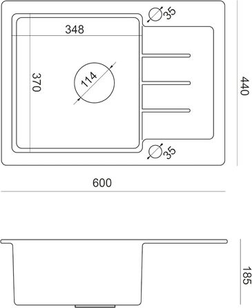 Раковина VBChome Чорна зі змішувачем 60 x 44 см Гранітна одинарна раковина Врізна раковина Крапчаста двостороння композитна раковина сифонна раковина Змішувач Змішувач Одноважільний Aasink Black змішувач