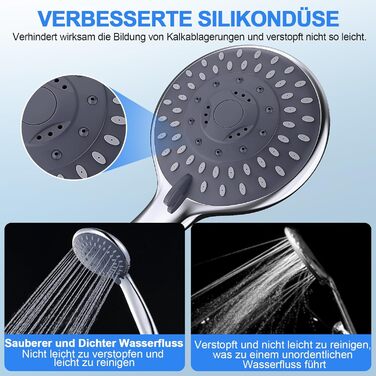 Душова лійка зі шлангом 1,8 м, протизасмічувальна душова лійка Водозберігаюча з 5 режимами душу, герметичний ручний душ Душова лійка зі шлангом Дощовий душ Душовий шланг з душовою лійкою