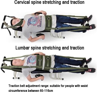 Шийне та поперекове тракційне ліжко, масажний стіл, пристрій для розтяжки тіла, складна лава для розтяжки, портативний розтягувач для поперекового відділу хребта, шириною 46 см
