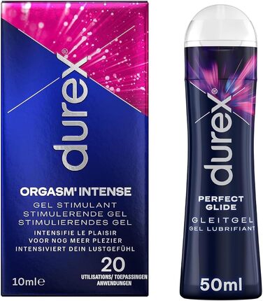 Преміум набір з 2 предметів для інтенсивних моментів для двох з Durex Intense Orgasmic Gel 10 мл Durex Play Perfect Glide 50 мл