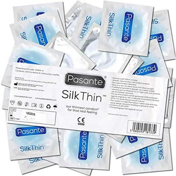 Супертонкі розумні презервативи Pasante Silk Thin 144, товщина стінки 0,04 мм, для максимальних відчуттів